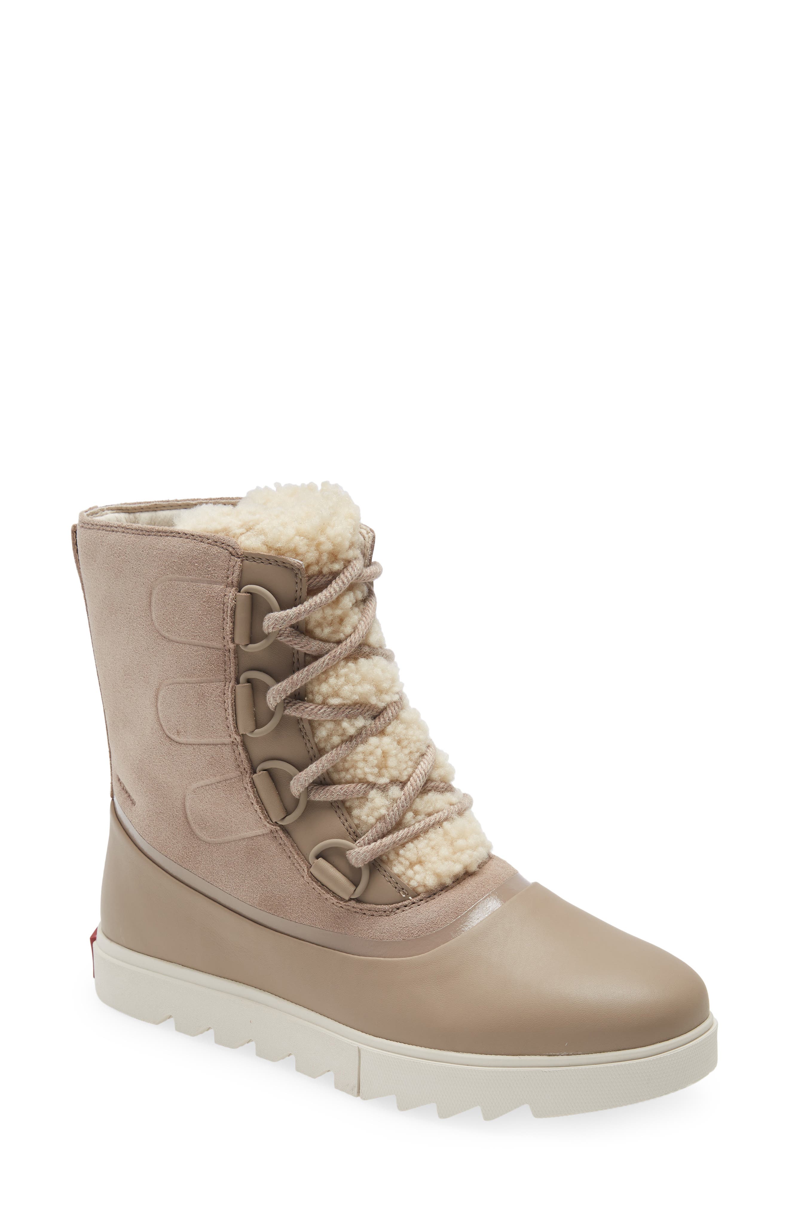 Edna Ladies Winter Snow Boots Beige Sizes 3-8 